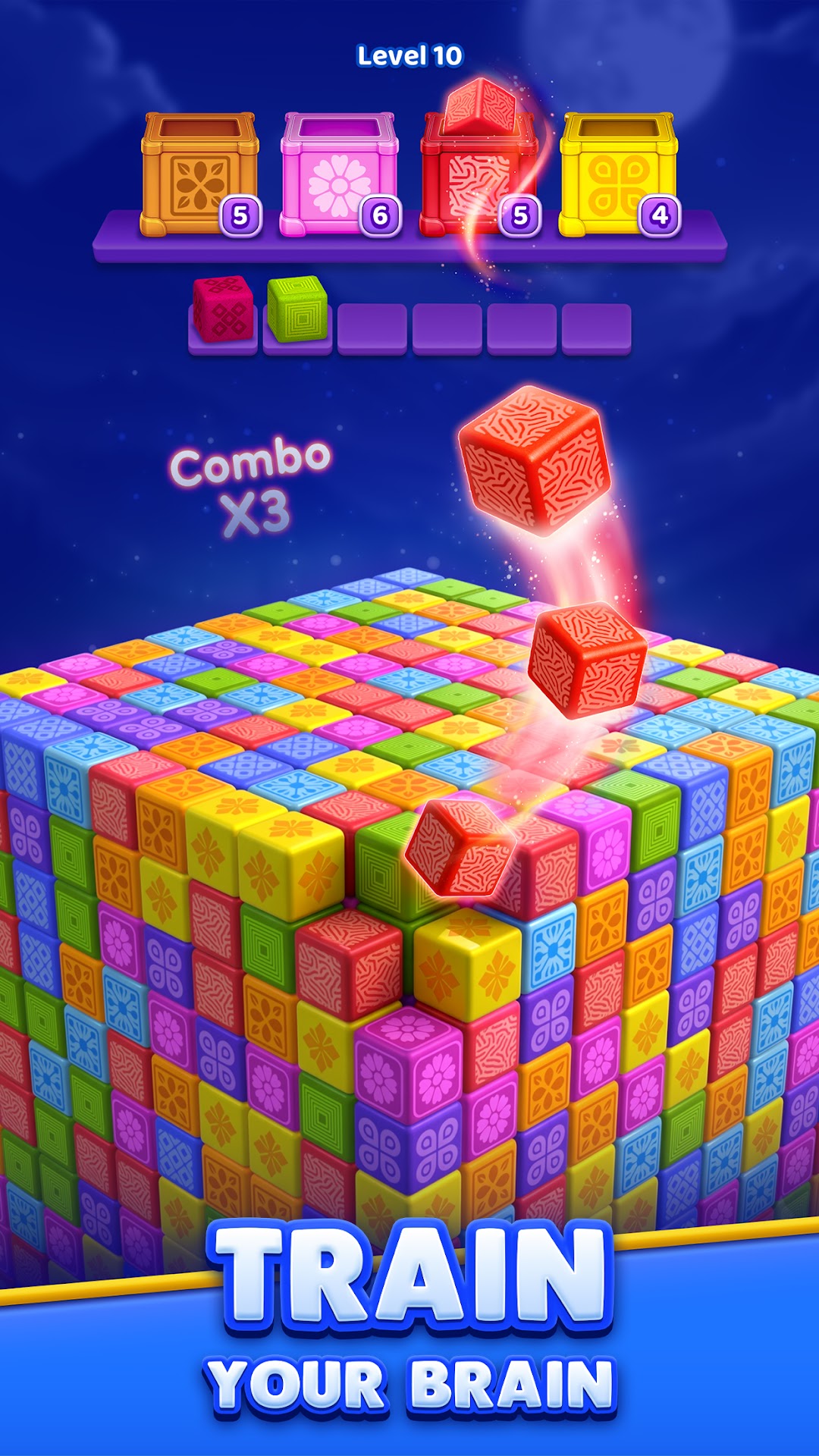 色の合うブロックを箱へ仕分けるCube Tap Sortの公式画像