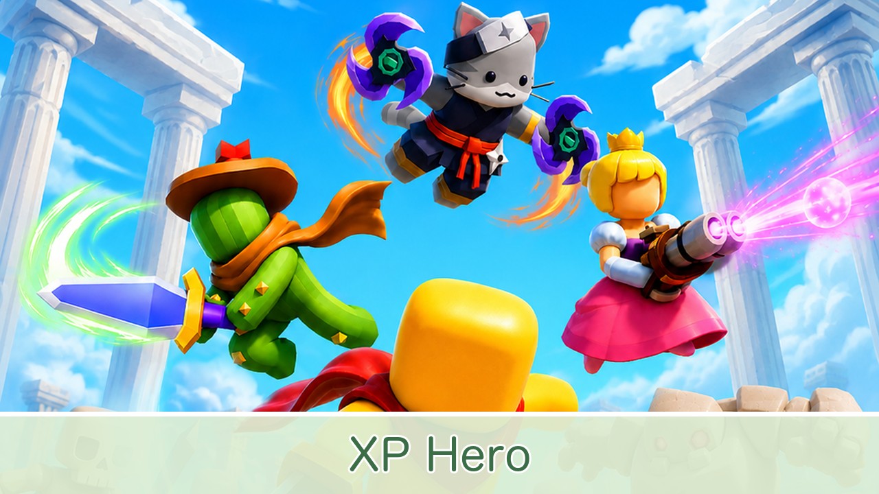 武器を手に戦うXP Heroのヒーローたち（公式画像）